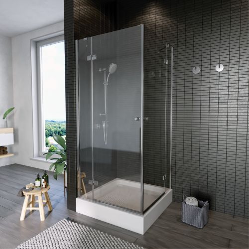 Душевое ограждение  "KOLLER POOL" Waterfall Line AC4E 900x900x1850 прозрачное Transparent  6мм CALC FREE хром