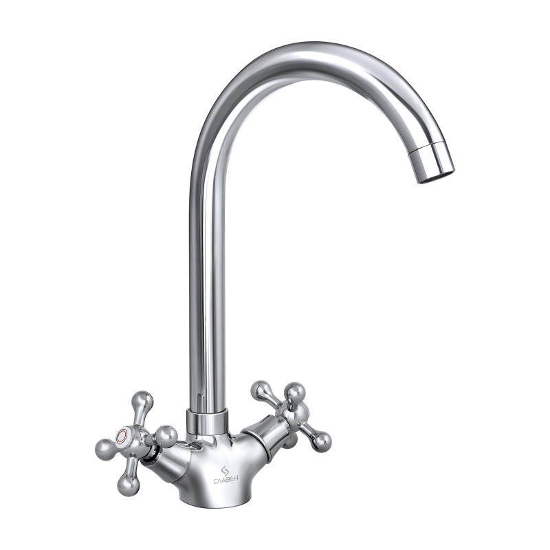 Смеситель для мойки с высоким изливом Славен СЛ-ДВ-А22