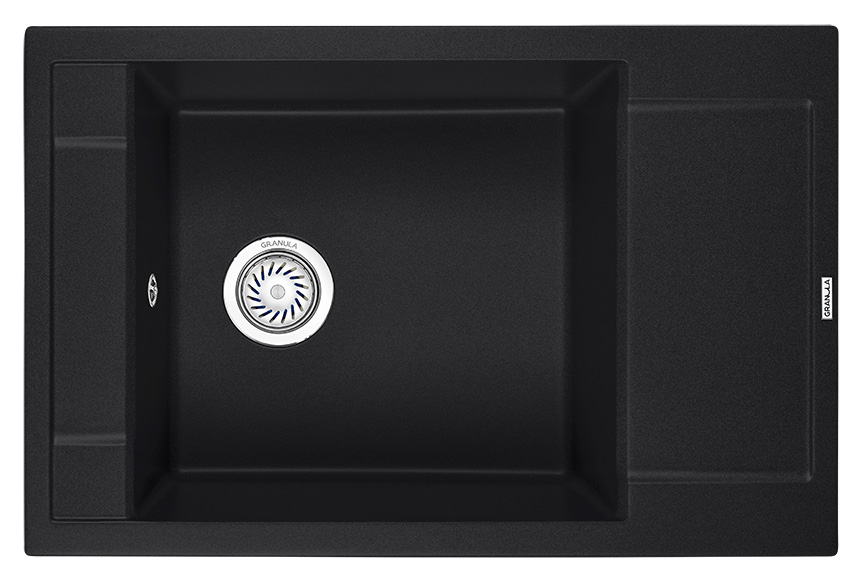 Мойка кухонная Granula прямоугольная кварц 7806, ЧЁРНЫЙ