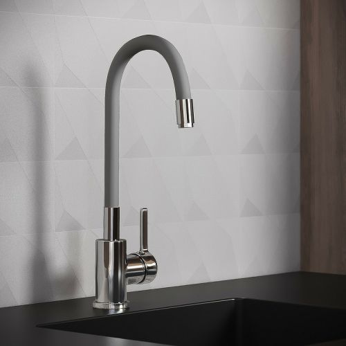 Смеситель для кухни Aringa Твид AR02022GR Хром Серый, с гибким изливом