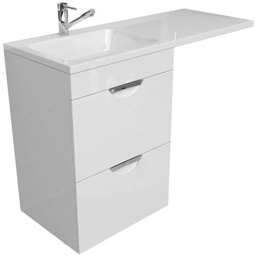 Тумба под стиральную машину Милли Emmy с раковиной Kamilla 120 левая