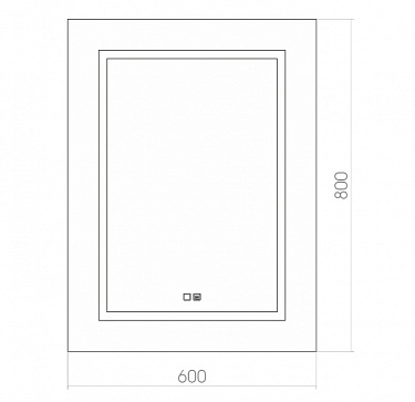 Зеркало AZARIO Данте 600х800сенсор. выкл.+Bluetooth (ФР-1548)