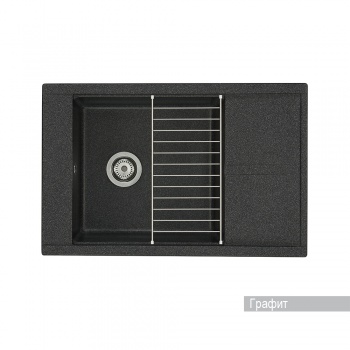 Мойка для кухни Aquaton Делия 78 прямоугольная с крылом графит 1A715132DE210