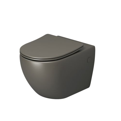 Унитаз GR-4411GSMS Color (550*365*395) ХАКИ МАТОВЫЙ подвесной БЕЗОБОДКОВЫЙ