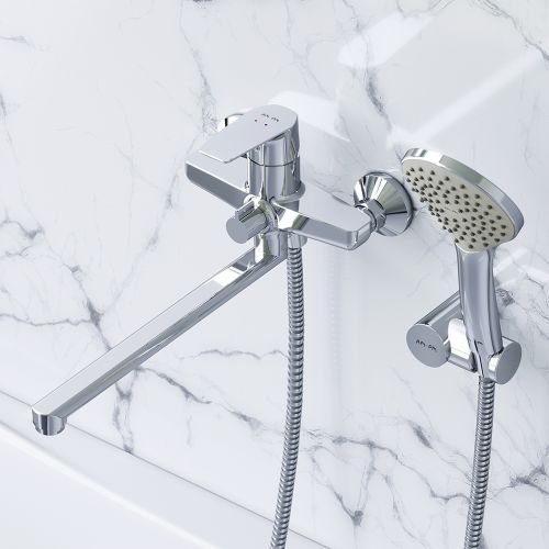 F90A95000 Gem, смеситель д/ванны/душа, излив 320 мм, душевой набор, хром, шт.