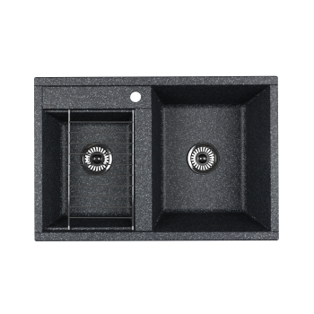 Мойка для кухни Aquaton Делия 78 DBL 2 чаши графит 1A723132DE210