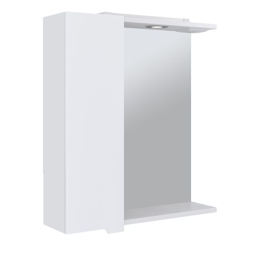 Зеркало со шкафчиком  АГАТА 55 с подсветкой Левое