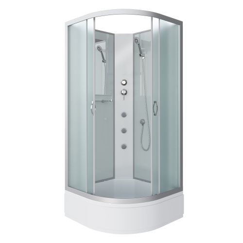 Душ.каб. NG-3301-14BKG (900х900х2000) средний поддон(26см) стекло МАТОВОЕ 4 места