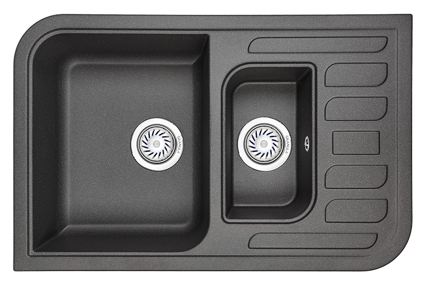 Мойка кухонная Granula прямоугольная кварц 7803, ЧЁРНЫЙ