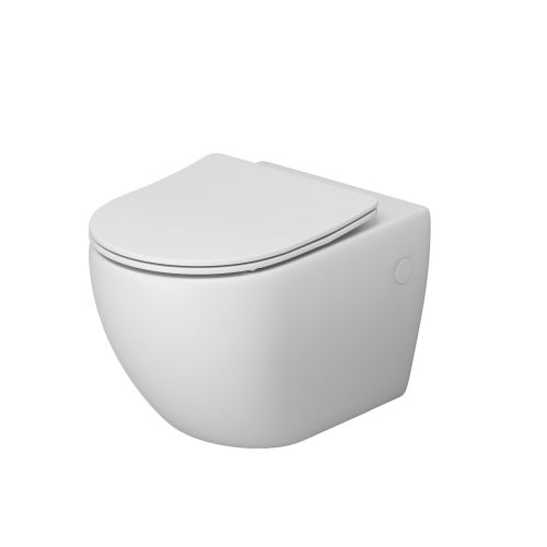 Унитаз GR-4411MS Color (550*365*395) БЕЛЫЙ МАТОВЫЙ подвесной БЕЗОБОДКОВЫЙ