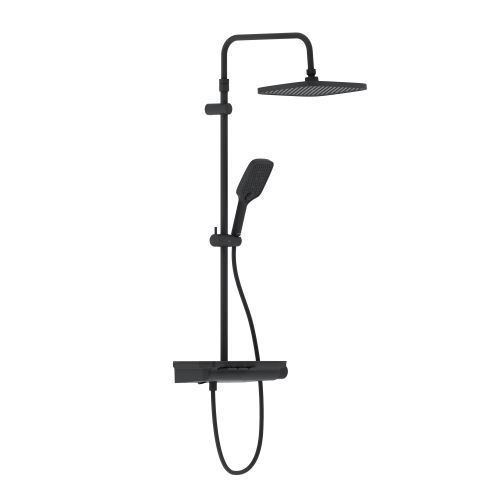 953760300 Gala душевая система с ванно  душевым ТМС смесителемполкой, чёрный