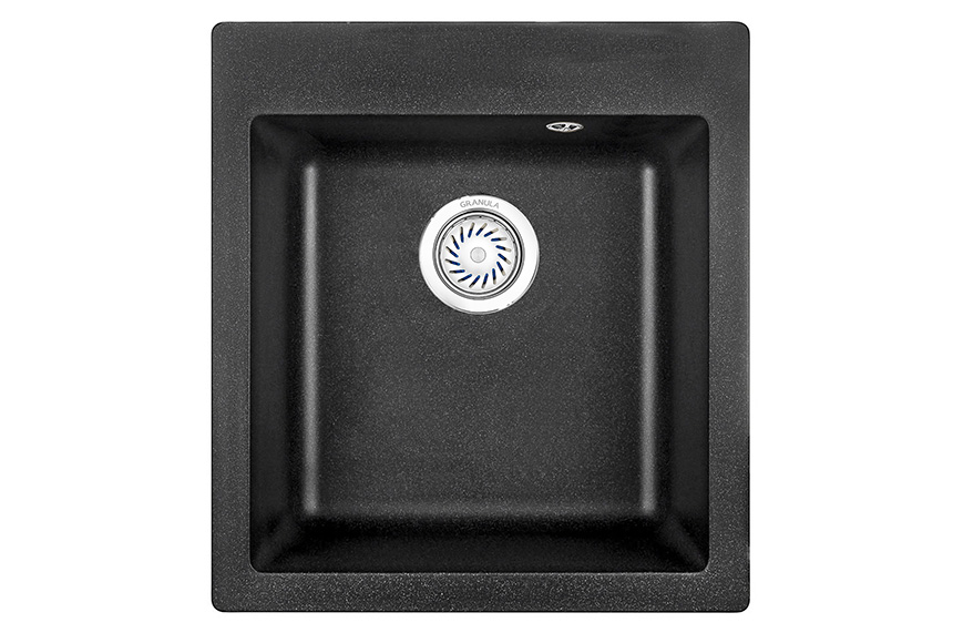 Мойка кухонная Granula квадратная кварц 4201, ЧЁРНЫЙ