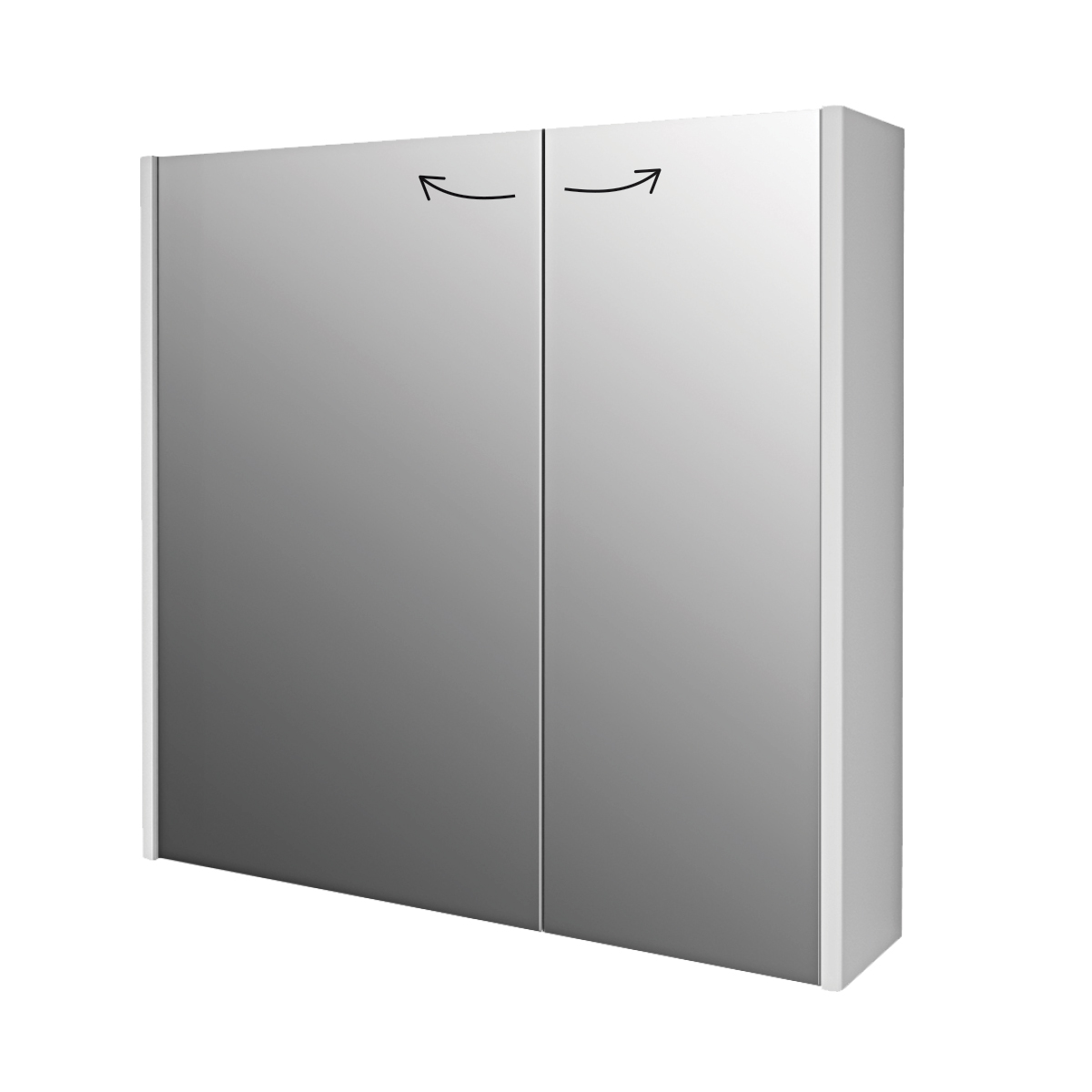 Шкаф зеркальный Prime, белый глянец, 70 см