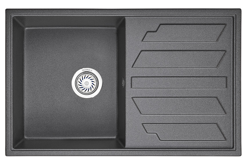 Мойка кухонная Granula прямоугольная кварц 8002, ГРАФИТ