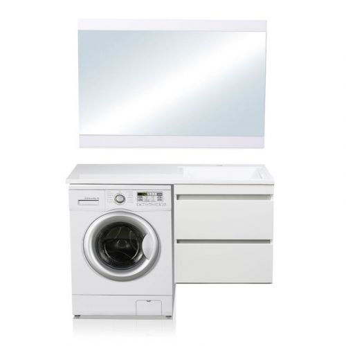 Тумба подвесная "Даллас 120", Люкс белая, под раковину, PLUS, ЭМАЛЬ