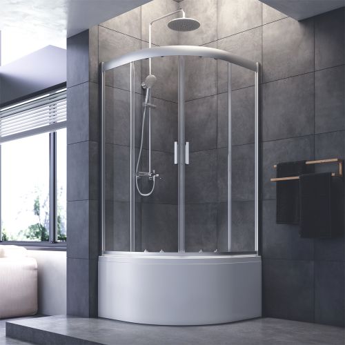 W90G-401A090WT Gem Deep душевое ограждение 90х90,стекло прозрачное,профиль мат. серебро,без поддона