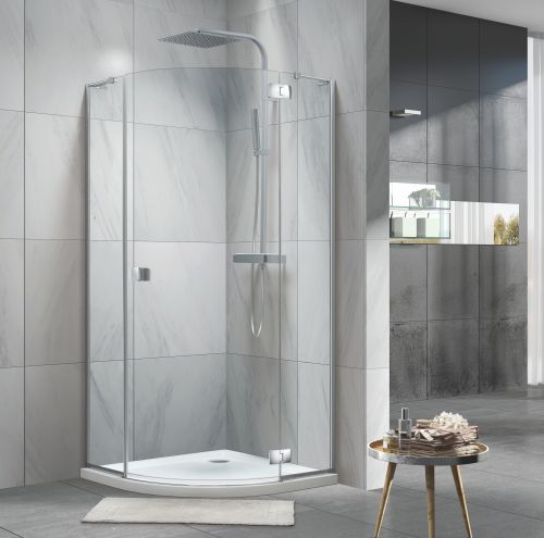 Душевое ограждение "KOLLER POOL" NEON N90RС 900x900x1950 прозрачное Transparent  8мм CALC FREE хром