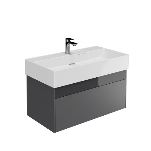 Тумба Kerama Marazzi LOGICA подвесная 2 ящика 90 см, стальной серый