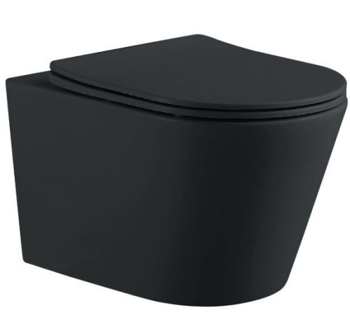 Унитаз подвесной безободковый Aquatek ВЕГА AQ1905-MB 525*360*320 с сиденьем Soft Close