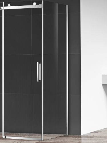 Боковая панель AQUAme, стекло 8мм, цвет профиля хром. Размер 800*1950