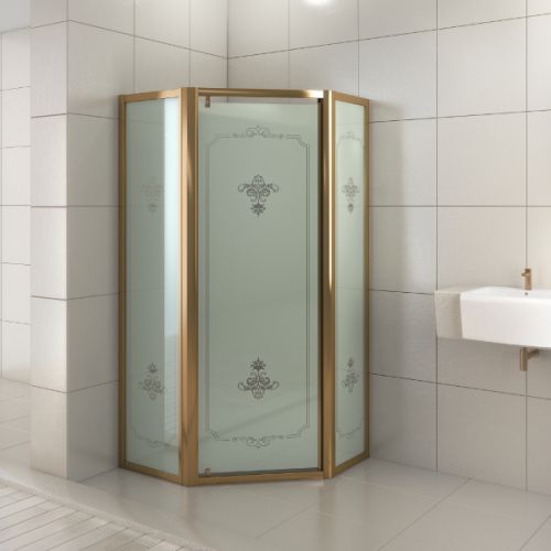 Omega 100*100  МАТОВОЕ СТЕКЛО (2 подв. + 2 неподв.) БРОНЗА