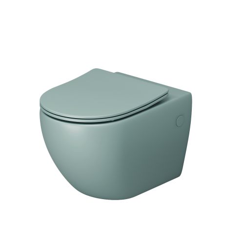 Унитаз GR-4411MNMS Color (550*365*395) МЯТНЫЙ МАТОВЫЙ подвесной БЕЗОБОДКОВЫЙ