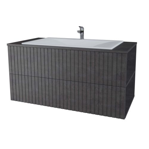 Тумба подвесная "Дэрри 100", бетон / цемент, Pulsus 70