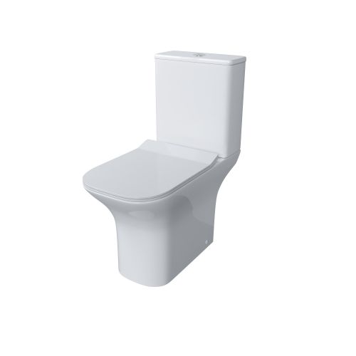 Унитаз Classic GR-4464S (640*340*790) напольный БЕЗОБОДКОВЫЙ с тонкой крышкой, 2 места