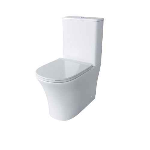 Унитаз Classic GR-4466S (620*365*820) напольный БЕЗОБОДКОВЫЙ с тонкой крышкой, 2 места