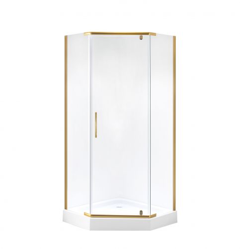 Душ. ограждение NG-6405-08 GOLD (90*90*190) трапеция, дверь распашная, 1 место