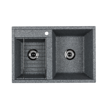 Мойка для кухни Aquaton Делия 78 DBL 2 чаши серый 1A723132DE230