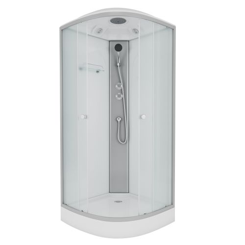 Душ.каб. NG-4302-14 (1000х1000х2150) низкий поддон(13см) стекло МАТОВОЕ 3 места