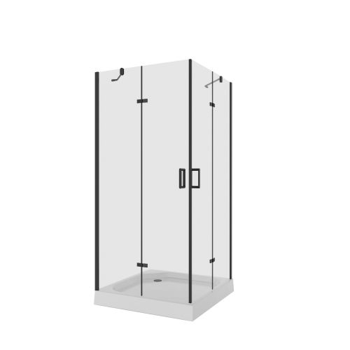 Душ. ограждение Niagara NG-6813-08 BLACK (90*90*190) квадрат, две двери распашные, 1 место