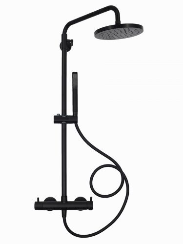 AQM 8001MB Душевая система для душа со смесителем AQUAme  Матовый Чёрный