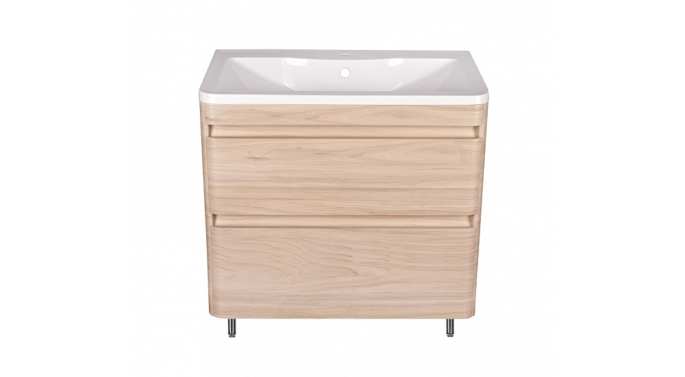Тумба напольная Style line Атлантика 60, Люкс ясень перламутр, под раковину, PLUS