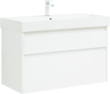 Тумба под раковину Aquanet Nova Lite 100 (SLIM SYNERGY) белый, 2 ящика 00249940