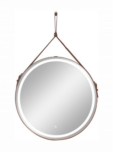 Зеркало Континент "Millenium Brown Led" D 650 на ремне из натуральной кожи коричневого цвета