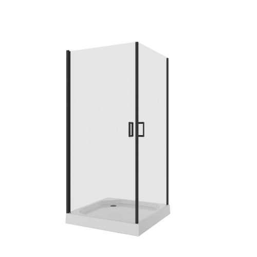Душ. ограждение Niagara NG-6803-08  BLACK (90*90*190) квадрат, двери распашные, 1 место