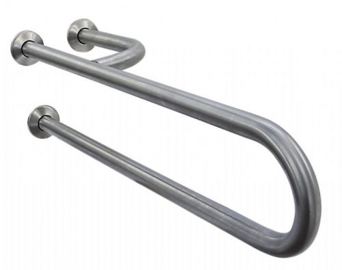 Поручень полукруглый левый неподвижный с тремя точками опоры, глянцевый.