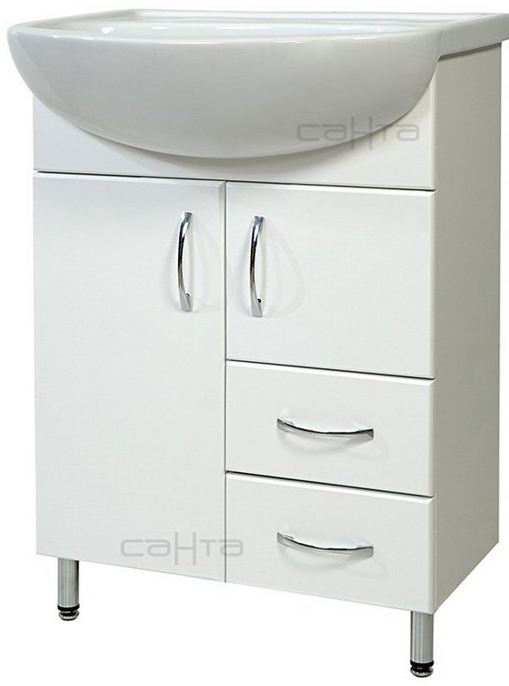 Тумба напольная Сити 60 с 2 ящиками Санта 201076, под раковину