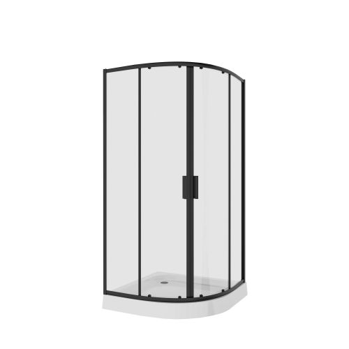 Душ. ограждение Niagara NG-6807-08 BLACK (100*100*190) полукруг, двери раздвижные, 1 место