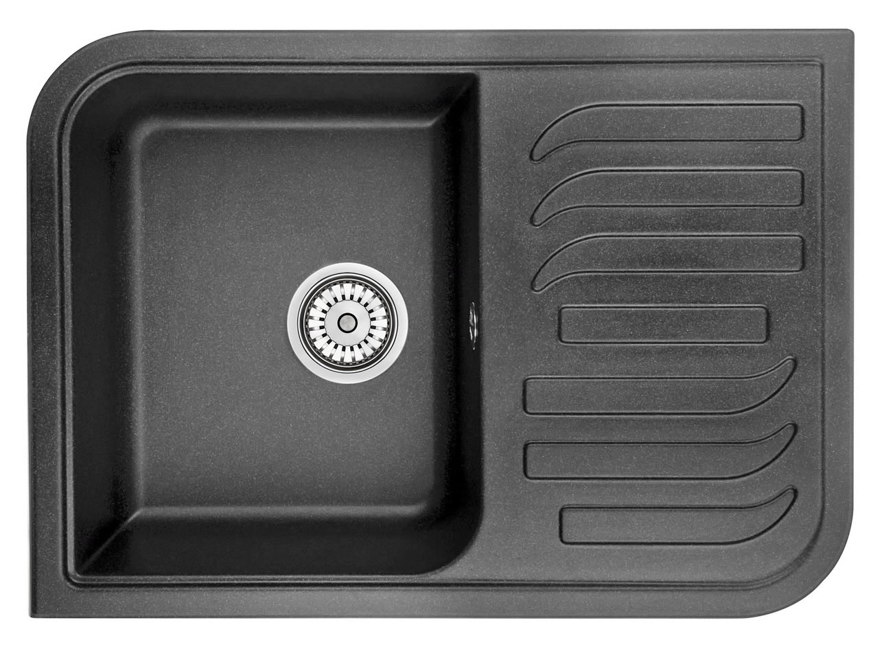 Мойка кухонная Granula прямоугольная кварц 7001, ЧЁРНЫЙ