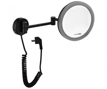 Зеркало с LED-подсветкой, 3-х кратным увеличением Wasserkraft K-1004BLACK