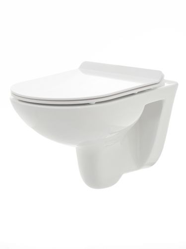 AQM2008 Унитаз подвесной AQUAme с сиденьем SoftClose, технология смыва Rimless. 530x355x360