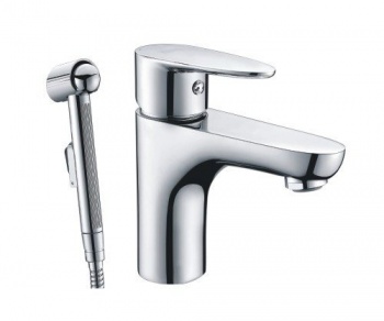 Смеситель для раковины с гигиенической лейкой Wasserkraft Leine 3508