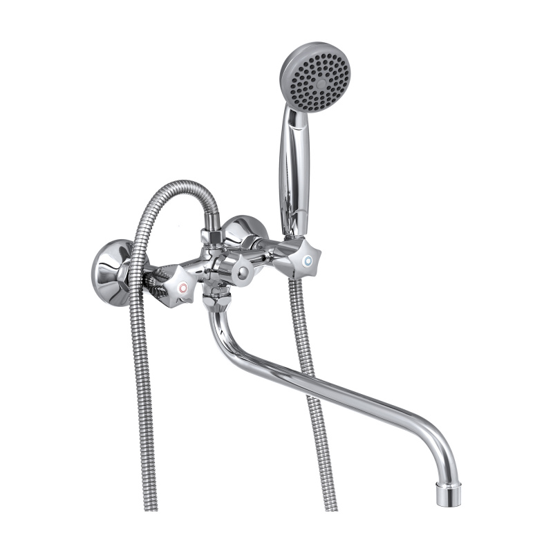 Смеситель для ванны с длинным изливом, с лейкой Славен СЛ-ДВ-Е31