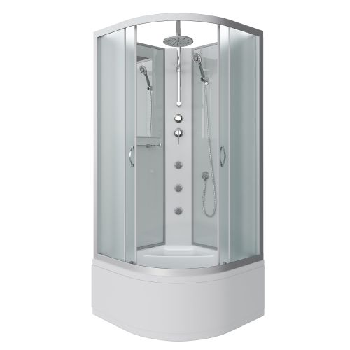 Душ.каб. NG-2309-14BKTG (1000х1000х2100-2400) высокий поддон(40см) стекло МАТОВОЕ 4 места