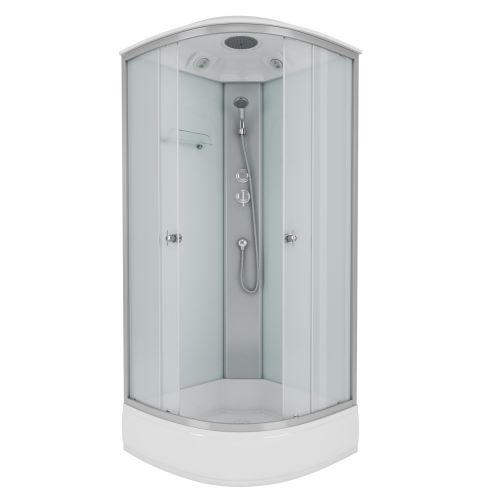 Душ.каб. NG-3304-14 (900х900х2150) низкий поддон(26см) стекло МАТОВОЕ 4 места