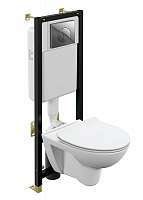 Комплект Cersanit PARVA CO DPL EO slim + BLACK + LEON пластик хром глянцевый