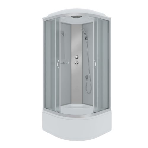 Душ.каб. NG-2307-14 (800х800х2150) высокий поддон(40см) стекло МАТОВОЕ 4 места